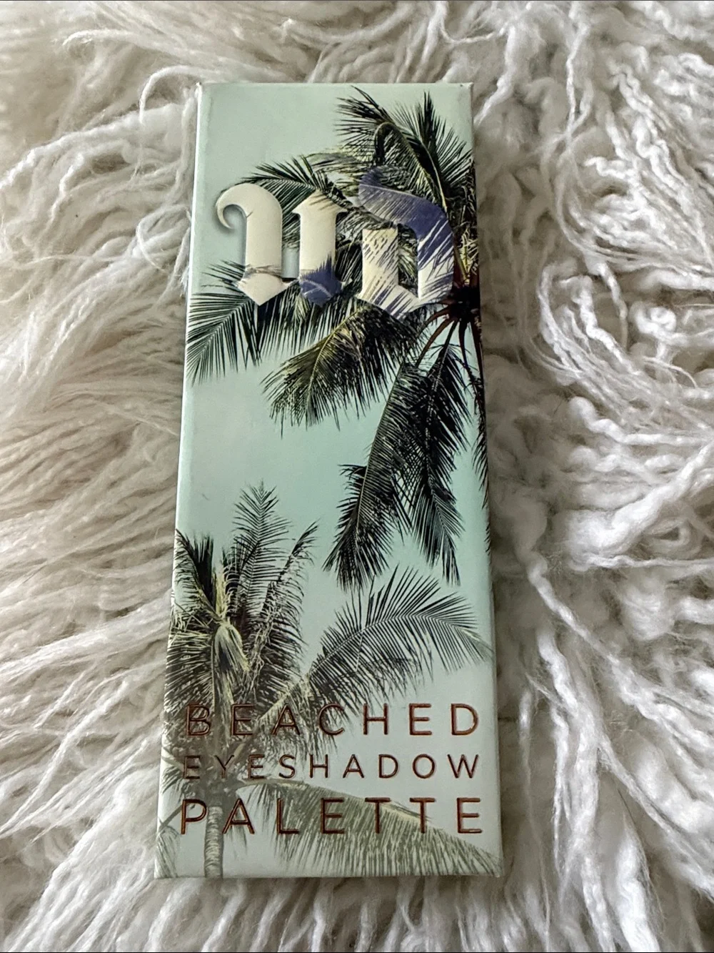 Authentic! Urban Decay Beached Eyeshadow Palette - Seafoam Green with Palm Print